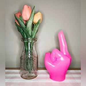 There Goes My Last F*CK Middle Finger Statement Piece Sculpture Pink Gag Gift